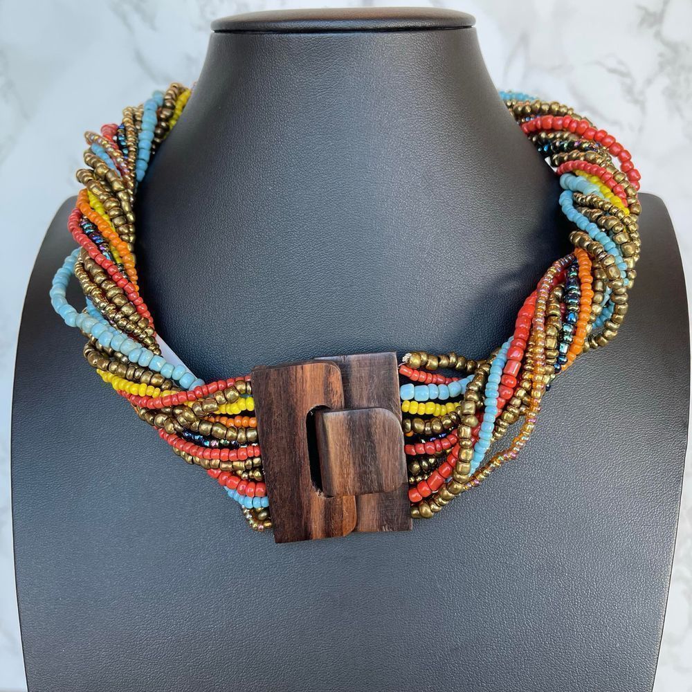 Nwt About Color Multi Strand Beaded Necklace Boho… - image 6